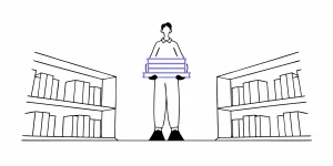 An employee reviews documents for FMLA cases won by employees.